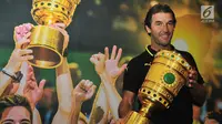 Legenda Timnas Jerman Karl-Heinze Riedle ingin melihat Jerman juara Piala Dunia 2018. (Liputan6.com/Helmi Affandi)