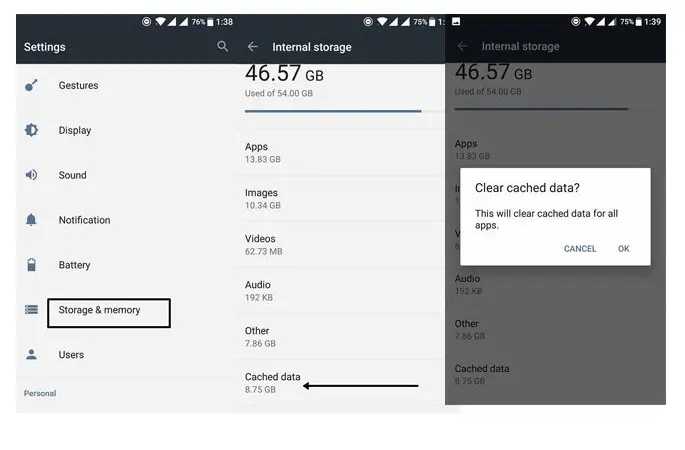 Membersihkan data cache di smartphone Android (Sumber: Jalan Tikus)