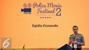Ketua Panitia Egidio Fernando saat memberikan sambutan dalam pembukaan malam penganugerahan Police Movie Festival 2 di Central Park, Jakarta, Sabtu (13/6/2015). (Liputan6.com/Yoppy Renato)