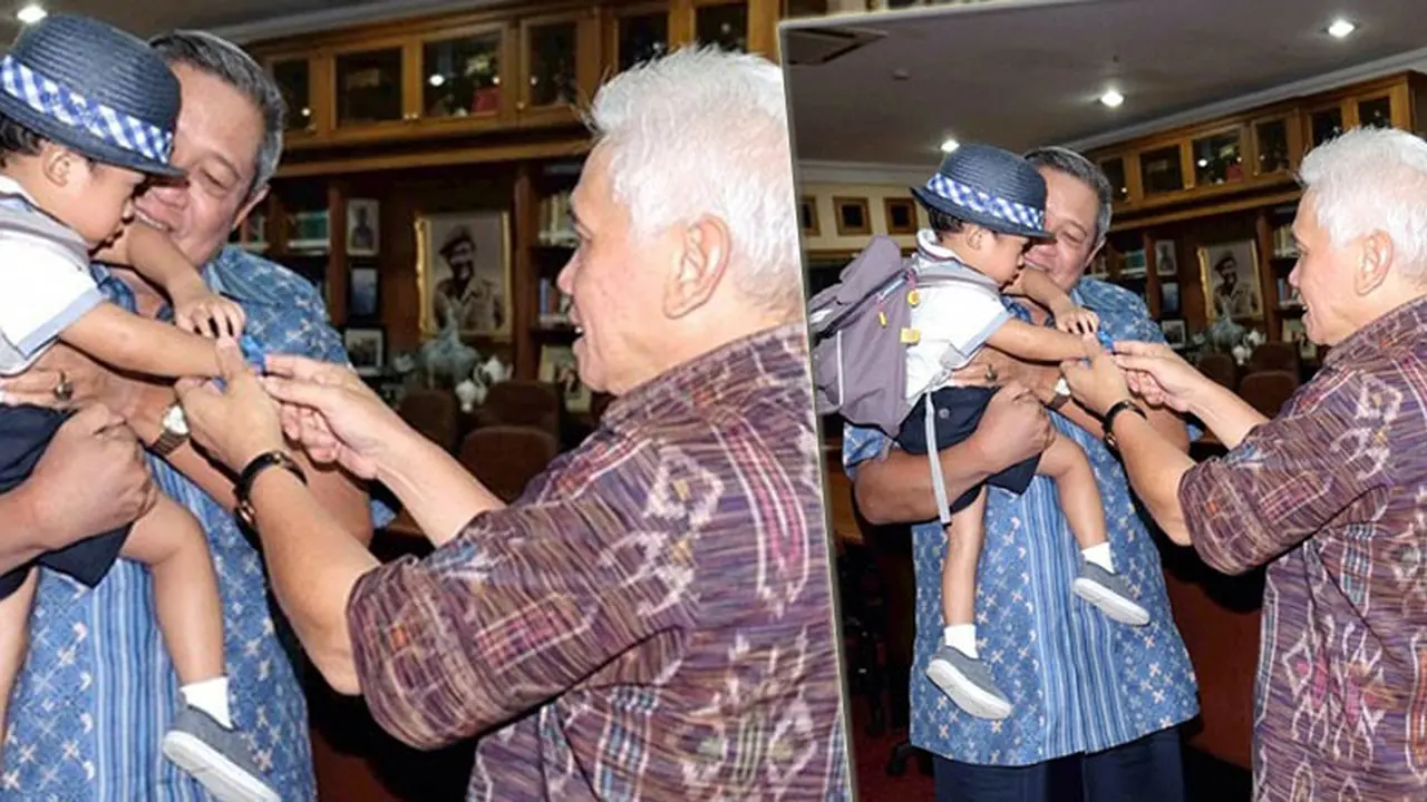 SBY dan Hatta Berebut Gendong Cucu