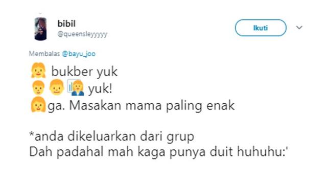 Cuitan kocak (Sumber: Twitter/queensleyyyy)