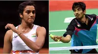 Bintang bulutangkis India, Pusarla V. Sindhu (kiri) dan Srikanth Kidambi. (Indian Express)