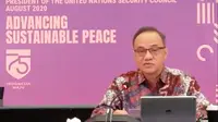 Teuku Faizasyah, Juru Bicara Kemlu RI dalam acara press briefing bersama awak media pada Jumat 7 Agustus 2020.