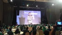 Megawati Soekarnoputri memberikan sambutan dalam pelantikan pengurus DPP PPP. (Liputan6.com/Muslim AR)