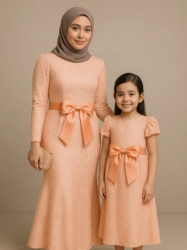 Long Dress Brokat Kembar Ibu dan Anak (Foto: ChatGPT)