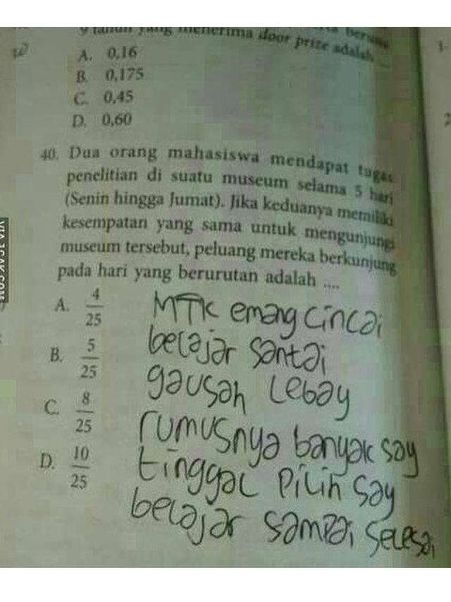 6 Jawaban Murid SD di Soal Ujian Matematika Ini Pakai Kata-Kata, Kocak