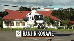 Puluhan korban banjir di Kabupaten Konawe Utara Provinsi Sulawesi Tenggara dievakuasi menggunakan Helikopter. Evakuasi lewat udara dilakukan karena jalan darat terisolasi oleh banjir. Korban banjir dievakuasi ke RSUD Konawe