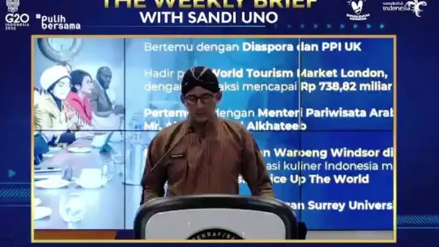 Menparekraf Sandiaga Uno di The Weekly Brief with Sandi Uno