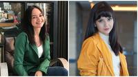 Potret Angelica Simperler saat Tampil Berponi. (Sumber: Instagram.com/angelicasimp.new dan Instagram.com/agungsaputrabm)