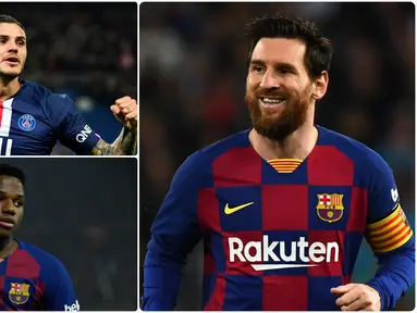 Lionel Messi menjadi salah satu pemain terbaik di dunia hasil jebolan akademi Barcelona. Selain Messi, ada beberapa pemain hebat lainnya hasil didikan akademi Barcelona. Berikut Lionel Messi dan 5 pemain hasil jebolan akademi Barcelona. (kolase foto AFP)