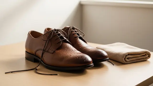 Mengeringkan Sepatu Kulit Basah
