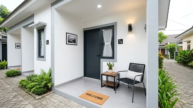 7 Desain Teras Rumah Kontrakan Petak yang Rapi dan Tidak Sempit (AI Generated)