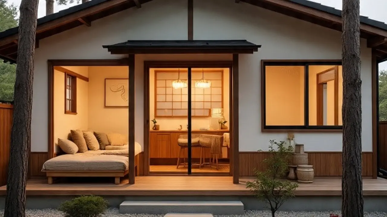 Ilustrasi Model Rumah Japandi (Sumber Gambar: Meta AI)
