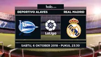 Jadwal La Liga 2018-2019 pekan ke-8, Deportivo Alaves vs Real Madrid. (Bola.com/Dody Iryawan)