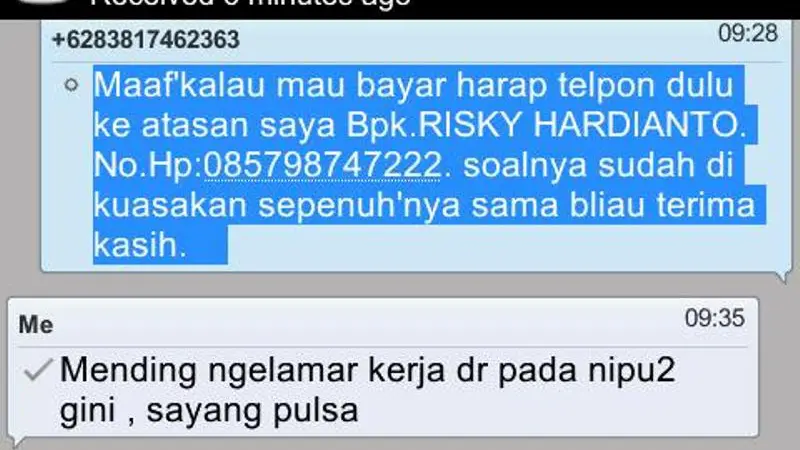 Simak 15 Balasan SMS Penipuan yang Bikin Ngakak Menjelang Malam!