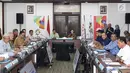 Suasana rakor persiapan Asean Games 2018 yang dipimpin oleh Wakil Presiden Jusuf Kalla dan dampingi Menko PMK Puan Maharani di Jakarta, Senin (19/2). (Liputan6.com/Angga Yuniar)