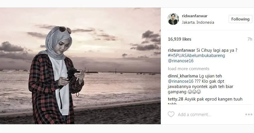 Rina Nose dan mantan suami, Ridwan Feberani Anwar [foto: instagram]