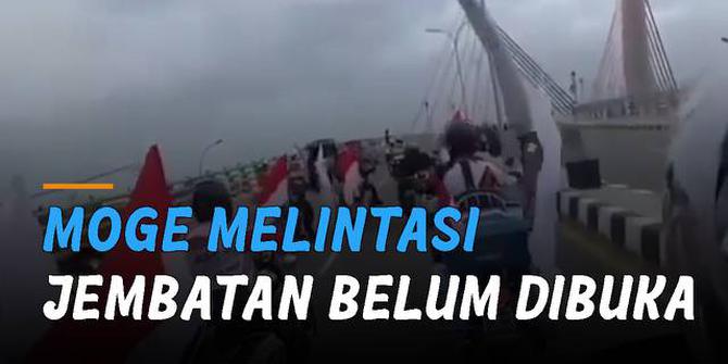 VIDEO: Tuai Kritik, Touring Motor Moge Melintasi Jembatan Belum Dibuka