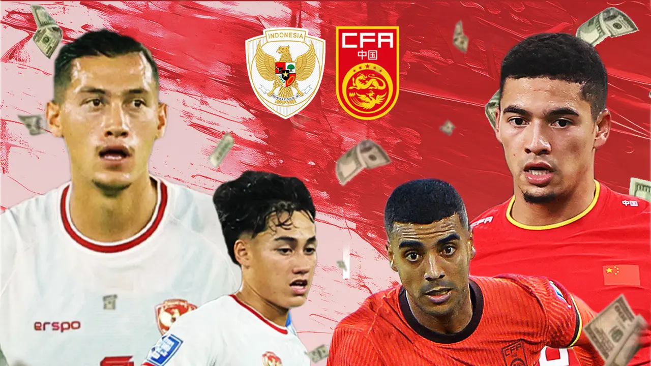 Ilustrasi - Market Value Timnas China Vs Timnas Indonesia