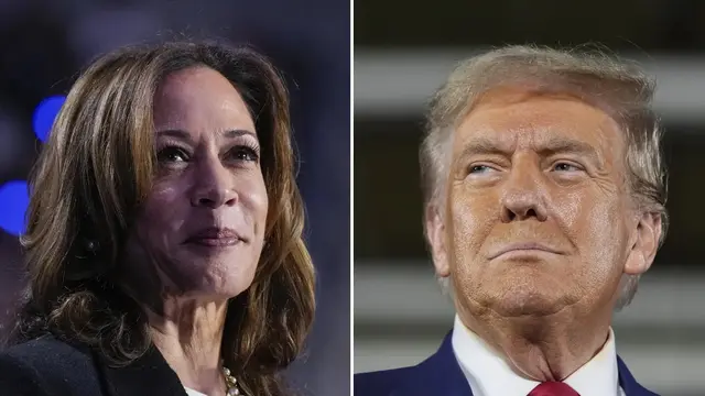 Capres Pilpres AS Kamala Harris (kiri) dan Donald Trump (kanan). (AP)