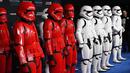 Prajurit tentara Stormtrooper menghadiri world premiere film Star Wars: The Rise of Skywalker di Hollywood, California, Senin (16/12/2019). Star Wars: The Rise of Skywalker akan menutup sekuel trilogi Star Wars yang pertama kali diluncurkan pada 2015 lalu. (AP Photo/Chris Pizzello)