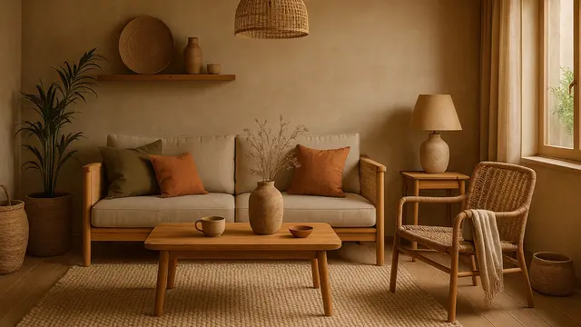 Model Rumah 7x10 Meter dengan Nuansa Japandi Earth Tone yang Cozy ala Pinterest/Ilustrasi gambar oleh AI