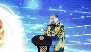 Menteri Koordinator Bidang Perekonomian Airlangga Hartarto, dalam Pertemuan Tahunan Bank Indonesia. Menko Airlangga mengumumkan provinsi yang bisa mengelola inflasi dengan baik. (Liputan6.com/Tira)