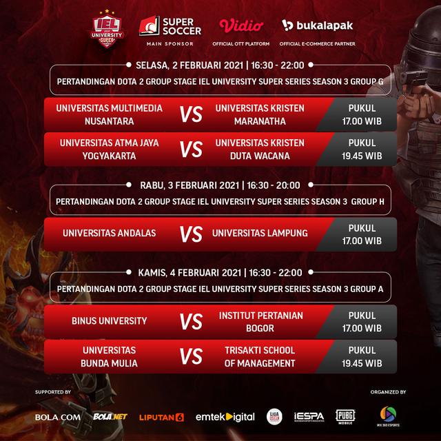 Jadwal IEL University Super Series 2021 di Vidio