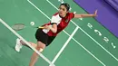 An Se Young bangkit dan berhasil menyamakan kedudukan setelah memenangi set kedua 21-13. (ARUN SANKAR/AFP)