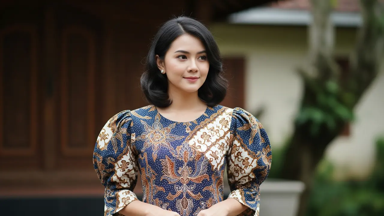 7 Desain Batik Tulis Klasik Lengan Puff yang Jadi Tren Mode Terkini, Tampil Anggun di Setiap Acara