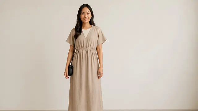 Model Gamis Kaftan Daily Look/Ilustrasi gambari oleh AI