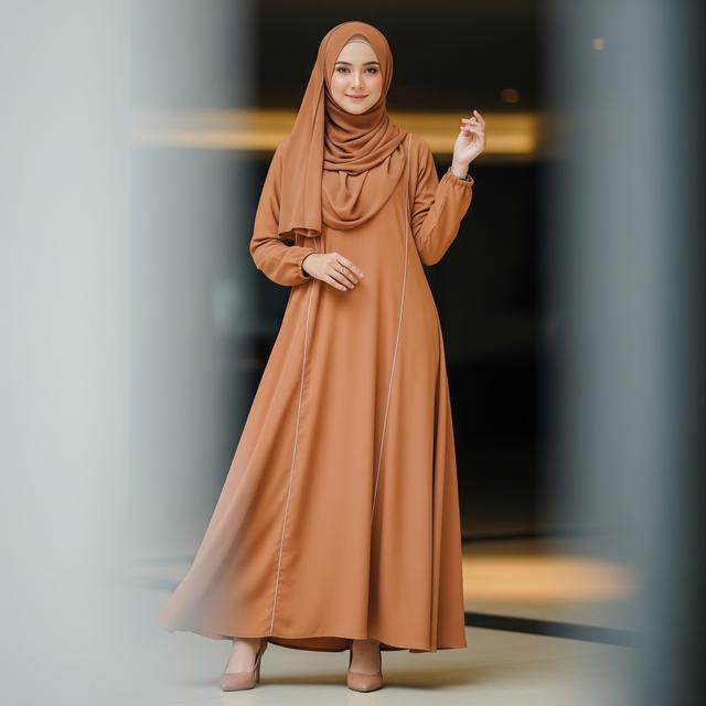 6. Gamis Closed Minimalis Potongan A-line/Lurus