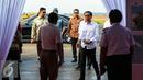 Presiden Joko Widodo tiba di Bandar Udara (Bandara) Internasional Kertajati di Majalengka, Jawa Barat, Kamis (14/1). Bandara ini memiliki desain panjang runway 3.000 meter dan lebar 60 meter. (Liputan6.com/Faizal Fanani)