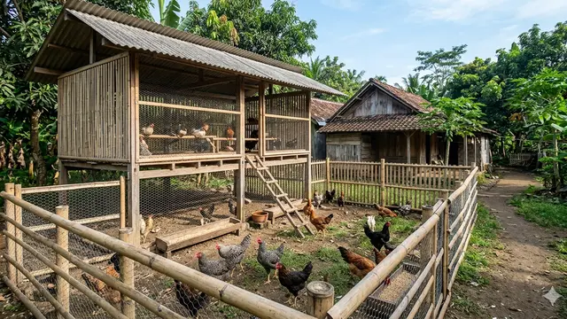 Model Kebun Ayam Umbaran Efisien.
