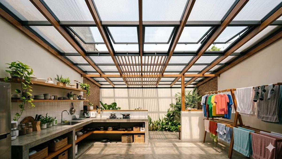 Dapur dan Jemuran Jadi Satu? Ini 7 Inspirasi Atap Transparan yang Wajib Dicoba