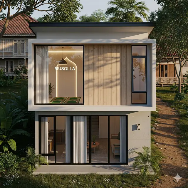 Desain dengan Mushola Kecil di Lantai 2