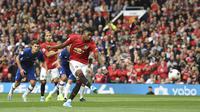 Marcus Rashford mengantarkan Manchester United unggul atas Chelsea pada laga pekan pertama Premier League 2019-20. (AFP/Oli Scarff)