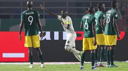 Kapten Timnas Mali, Hamari Traore yang kini tengah menjalani musim pertama bersama Real Sociedad di La Liga telah mencetak 1 gol dalam 3 laga di fase Grup E Piala Afrika 2023. Satu gol tersebut dicetaknya saat Mali menang 2-0 atas Afrika Selatan pada laga pertama (16/1/2024). (AFP/Fadel Senna)