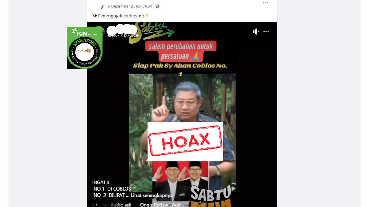 Tangkapan layar salah satu hoaks yang menyerang Capres-Cawapres AMIN