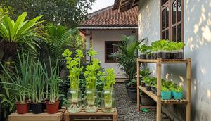 Ide Kebun Sayur Tanpa Modal Awal yang Langsung Bisa Dipraktikkan di Rumah Model Menanam Kembali Sisa Sayur di Dapur/ Ilustrasi AI