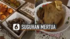 Ekspresi kambing yang nampak sedih, hingga buat sang menantu tak tega menyantapnya.