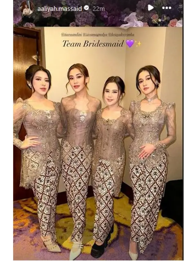 6 Potret Bridesmaid di Akad Nikah Mahalini dan Rizky Febian, Ada Aaliyah Massaid