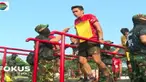 Ratusan peserta mengikuti ajang lomba halang rintang bertajuk Komando Warrior yang di gelar di markas Kopassus Cijantung, Jakarta Timur.