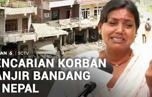 Pencarian Korban Banjir Bandang di Nepal