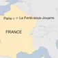Lokasi mobil menabrak kedai pizza di Prancis. (BBC)