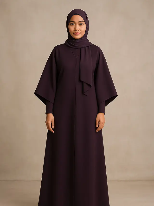 Gamis Hijab Ungu untuk Pesta hingga Kondangan (Foto: ChatGPT)