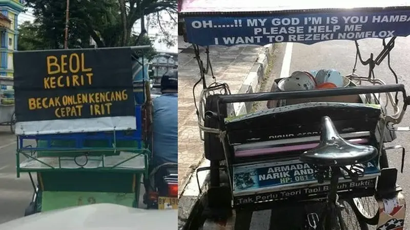 Kata Lucu Gokil Di Belakang Becak