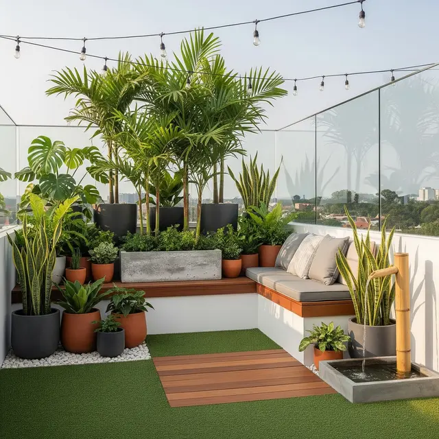 Desain Rooftop Garden Modern untuk Rumah Type 36 (Gemini AI)