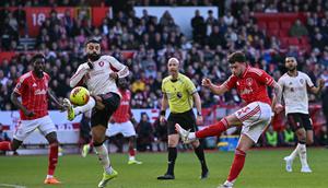 Pertandingan antara Nottingham Forest versus Liverpool di ajang Liga Inggris 2025/2026. (Ben STANSALL / AFP)