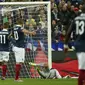 Gol Paul Pogba dalam laga persahabatan Prancis vs Portugal di Stade de France, Paris (REUTERS )